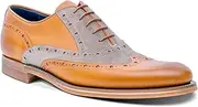 [BARKER] Abingdon Men's Handmade Leather Brogue Oxford Dress Shoes - Timeless Elegance and Superior Craftsmanship, Cedar Calf Polo Suede, 45 EU