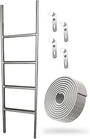 Top Bunk Ladder, 4/5 Step Ladder for School Dorm Rv Travel Trailer Boat Twin Bed, Hook On Ladder for Bunk Bed with Step Pads/Cover/Pedal Guard, Climbing Brackets Load 330lbs