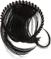 CALLARON Replacement for Gray Hair Black Wigs for Women Head for Wigs Hair Attachments for Women Hair Replacement Wigs Headband with Bangs Black Hair Wigs for Women Plastic