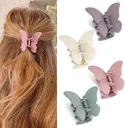 Canitor Butterfly Hair Accessories - 2.7" Claw Clips for Women, Matte Medium Hair Clips for Thick or Thin Hair, Cute Girls' Hair Clips