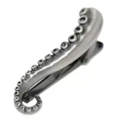 Octopus Limb Tie Bar Burnished Silver Tone Octopus Tie Clip in Gift Box