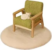 3PCS 1 12 Scale Dollhouse Accessories Set, 1 12 Scale Dollhouse Furniture Set with Single Armchair, Rug and Cat, DIY Accessories for Decoration Furniture