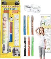 Growth Chart | Doodling Height Ruler Decor | Decorative Interactive Growth Measurement Tool for Nursery Bedroom Classroom Playroom