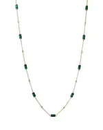 Bloomingdale's Fine Collection Malachite & Diamond Necklace in 14K Yellow Gold, 24