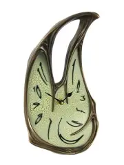 Cool Bronze Finish Melted Desk Clock Table Mantel Dali