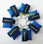 50pcs First Aid Resuscitator CPR Masks One-Way-valve Taining Face Shield Blue