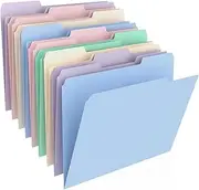 HABGP 9 Pcs Manilla Folders 8.5 x 11 Inch, 1/3-Cut Tab Colored File Folders Letter Size, Plastic Folders Aesthetic, School Business Office Manila Folders for Documents Paper