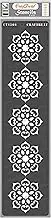 CrafTreat Rangoli Border Stencils for Painting on Canvas, Wallart, Bullet Journal Notebook and Scrapbook - Mandala Border Stencils - 3"X12" Indian Stencils - Reusable Stencil Arts & Crafts Supplies