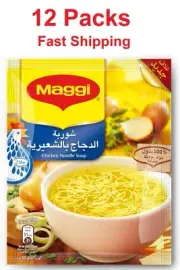 12 Pack MAGGI Chicken Noodles Instant Soup With Vermicelli Powder Soup Halal
