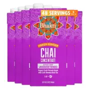 Bhakti Chai Beverage Unsweetened Concentrate 32.0 fl oz (Pack of 6)
