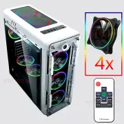 Mid Tower Gaming Case GX Optical full ATX Computer PC Case 4x RGB White coated