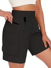 [VUTRU] Women's Hiking Cargo Shorts 4.3" Quick Dry Athletic Shorts Lightweight Outdoor Running Shorts with Pockets
