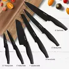 6Pcs Black Oxide Kitchen Knife Set Rustproof Ultra Sharp Japanese Chef Knife Set