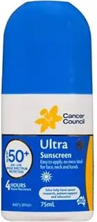 3 PACK OF Cancer Council Ultra Sunscreen SPF50+ Roll-On 75ml