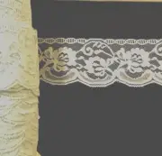 Scalloped Lace Trim Edging Vintage Floral Flat Lace Edging 2-1/2" Blue 5 yds B2
