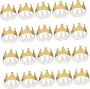 JUMPLAWN 24pcs Paper Crown Party Hats Stunning Reflective Crown for Birthday Parties Event Photo Booth Props Party Dress up Accessories