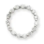 14k White Gold AA Diamond Fancy Circle Pendant
