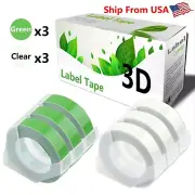 (3Green,3Clear) 3D Label Tape for Dymo Caption Maker (1741205) Label Makers