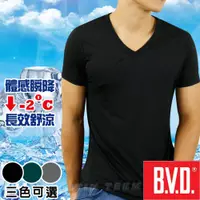 在飛比找蝦皮購物優惠-BVD 沁涼舒適酷涼V領短袖衫(三色可選) BVD內衣