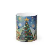 Coffee and Tea Companion Christmas Trees Ceramic Color Morphing Mug, 11oz