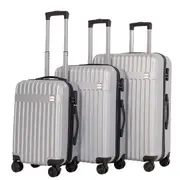Milano Decor Luggage Set Travel Hard Case 20", 24" & 28" Durable Silver 3 Piece Set