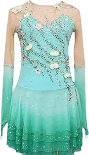 [Zagitova] Ice Figure Skating Dress for Women with Shiny Rhinestone Girls Handmade Competition Practise Dance Clothing