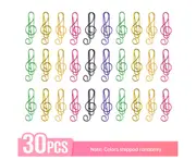 30PCS Paper Clips Cute Musical Note Paperclip Multicolor Metal Bookmarks for Music Enthusiast for Party Invitation Card Notebook Files Office School Supp