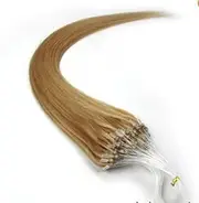 Remeehi Loops Micro Ring Beads Tipped Remy Human Hair Extensions 100S 100G (1G/S) 20 Inches #27 Strawberry Blonde