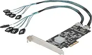 Startech 8 Port SATA 6Gbps PCIe Controller Card Accessories with 4 Host Controllers