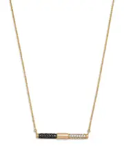 Bloomingdale's Fine Collection Black & White Diamond Bar Necklace in 14K Yellow Gold