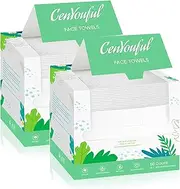 Disposable Face Towel, Large Size Dry Wipes for Washing, Super Soft & Thick Face Cloths Towelettes for Makeup Removing, Cleansing, Nursing, Travel, 10"×12" 50 Count (2 Pack)