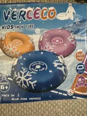 3 Pack Snow Tube Inflatable Sleds for Kids Snow Tubes for Sledding Heavy Duty...