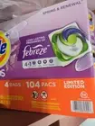NEW TIDE PODS LAUNDRY DETERGENT FEBREZE SPRING & RENEWAL 4 PACKS OF 26: 104 PACS