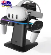 VR Charging Dock, RGB, for Quest 3S/3/2/Pro, Controllers, Vertical Stand