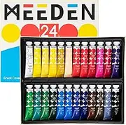 MEEDEN Gouache Paint Set - 12ml x 24 Vibrant Colors - Rich Pigment Non-Toxic Water Based Gouache Tubes Paints for Canvas and Paper - Art Supplies for Artist Adults Beginners