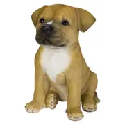 Northcote Pottery Resin Staffy Ornament Statue Garden Outdoor Decor BRN/WHT