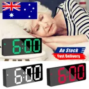 Digital LED Desk Alarm Clock Large Mirror Display USB Snooze Temperature Mode EV
