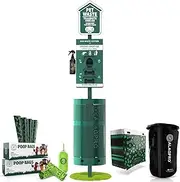 ALAGPRO NEW 2025 Dog Waste Station Outdoor With Hand Sanitizer Bottle, Commercial Pet Poop Station, Free 400 Roll, 200 Pull Waste Bags & 50 Can Liners for Backyard, Park & HOA's