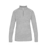 Badger Ladies Blend 1/4-Zip Pullover SILVER XS