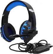 Stereo Gaming Headset with Surround Sound, Over Ear Noise Cancelling Headphones with Microphone, LED Light and Soft Earmuffs, Wired Headset for PC, Laptop (AZ)