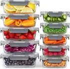 Glass Food Storage Containers [10 Pack] Glass Meal Prep Container with Lid, Airt