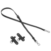 Adjustable Leather Shoulder Strap Purse Straps Replacement with Clasp Black