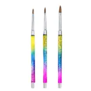 3Pcs/Set Nail Art UV Gel Extension Builder Rhinestone Painting Brush Lines3931