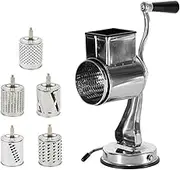 Hand Potato Driver - Ergonomic Cutter Made of Stainless Steel | Multifunctional Hand Crank Cheese Salad Potato Climate Hand Crank Cheese with Strong Suction Base for Cheese and Nuts