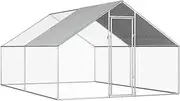 Outdoor Chicken Cage 2.75x4x1.92 m Galvanised Steel Coop Hen House Run