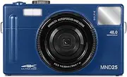 Minolta 48MP Autofocus Digital Camera with Selfie Mirror – 4K Ultra HD Video, 16x Digital Zoom, 3.0” LCD, Face Detection, Smile Capture, Scene Modes, Rechargeable Battery, Memory Card (Blue)