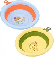 SOESFOUFU 2Pcs Wash Basin Cartoon Collapsible Design for Newborn Bathing Lightweight and Portable for Home Camping and Storage of Food Fruits