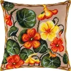 DIY Needlepoint/Tapestry Pillow Kit "Nasturtium" 16x16 in / 40x40 cm