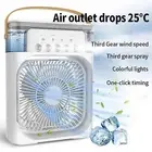 Air Cooler Conditioner Portable Desk Fan Cooling Mini Humidifier USB LED Lights