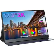 17.3 Inch 2K Portable Monitor 2560x1440 IPS Gaming Monitor for PS4/5 Xbox